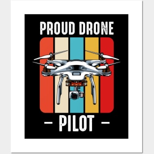 Drone - Proud Drone Pilot - Retro Style Vintage Drones Posters and Art